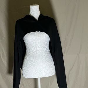 Rouge Collection cut out large black hooded top